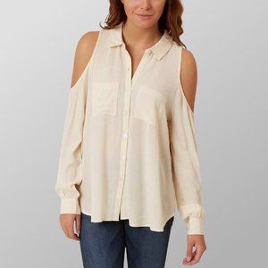 Buckle Daytrip Cold Shoulder Crinkle Top S